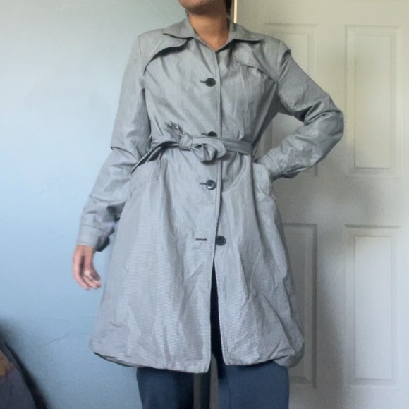 SOLD Jacob trench coat black and white checker xs - Picture 3 of 8